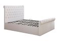 Chesterfield Off White Upholstered Ottoman King Size Bed Frame Only