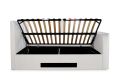 Copenhagen Upholstered Ottoman TV Bed Off White - King Size Bed Frame Only