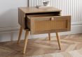 Frances Rattan Oak Finish 1 Drawer Bedside