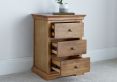 Toulon Oak 3 Drawer Bedside Only