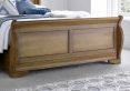 Toulon Wooden Sleigh Bed - Oak Finish - King Size Bed Frame Only