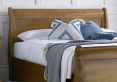 Toulon Wooden Sleigh Bed - Oak Finish - Super King Size Bed Frame Only