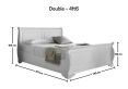 Toulon Wooden Sleigh Bed - White - King Size Bed Frame Only