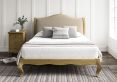 Lyon Trebla Stone Upholstered Oak Bed Frame - LFE - Double Bed Frame Only