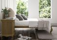 Lyon Trebla Stone Upholstered Oak Bed Frame - LFE - Super King Size Bed Frame Only