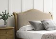 Lyon Trebla Stone Upholstered Oak Bed Frame - LFE - Double Bed Frame Only
