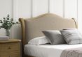 Lyon Trebla Stone Upholstered Oak Bed Frame - LFE - Super King Size Bed Frame Only