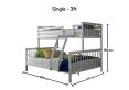 Montana Triple Bunk Bed Only - White