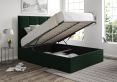 Turin Hugo Bottle Green Upholstered Ottoman Compact Double Bed Frame Only