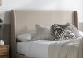 Vancouver Winged Upholstered Ottoman TV Bed Stone Velvet - King Size Bed Frame Only