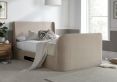 Vancouver Winged Upholstered Ottoman TV Bed Stone Velvet - Double Bed Frame Only
