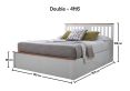 Verona Ottoman Bed - White - Double Bed Frame Only