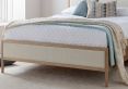 Versailles Oak Upholstered Bed - Double Bed Frame Only