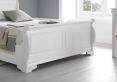 Toulon Wooden Sleigh Bed - White - Double Bed Frame Only