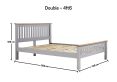 Wilmslow Light Grey Wooden Double Bed Frame Only