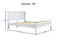 Wilmslow White Wooden King Size Bed Frame Only