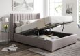 Essentials Winged Grey Ottoman Double Bed Frame