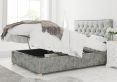 York Ottoman Distressed Velvet Platinum Compact Double Bed Frame Only