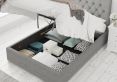 York Ottoman Eire Linen Grey Compact Double Bed Frame Only