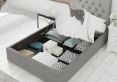 York Ottoman Eire Linen Grey Super King Size Bed Frame Only