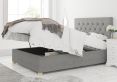 York Ottoman Eire Linen Grey Compact Double Bed Frame Only