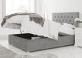 York Ottoman Eire Linen Grey Single Bed Frame Only