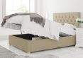 York Ottoman Eire Linen Natural Compact Double Bed Frame Only