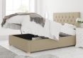 York Ottoman Eire Linen Natural Super King Size Bed Frame Only