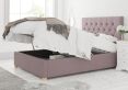 York Ottoman Plush Velvet Blush Compact Double Bed Frame Only