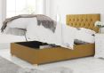 York Ottoman Plush Velvet Ochre Double Bed Frame Only