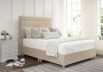 Zodiac Naples Cream Upholstered Compact Double Headboard and Shallow Base On Legs