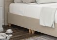 Zodiac Naples Cream Upholstered Compact Double Headboard and Shallow Base On Legs