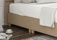 Zodiac Plush Mink Upholstered Compact Double Headboard and Shallow Base On Legs