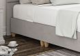 Zodiac Plush Silver Upholstered Compact Double Headboard and Shallow Base On Legs