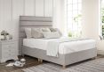 Zodiac Plush Silver Upholstered Single Floor Standing Headboard and Shallow Base On Legs