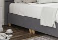 Zodiac Plush Steel Upholstered Double Headboard and Shallow Base On Legs