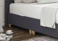 Zodiac Siera Denim Upholstered Single Floor Standing Headboard and Shallow Base On Legs