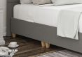 Zodiac Siera Silver Upholstered Double Headboard and Shallow Base On Legs