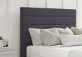 Zodiac Siera Denim Upholstered Compact Double Headboard and Shallow Base On Legs