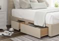 Zodiac Naples Cream Upholstered Double Headboard and Continental 2+2 Drawer Base