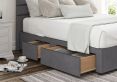 Zodiac Plush Steel Upholstered Compact Double Headboard and Continental 2+2 Drawer Base