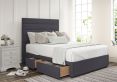 Zodiac Siera Denim Upholstered Compact Double Headboard and Continental 2+2 Drawer Base