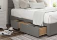 Zodiac Siera Silver Upholstered King Size Headboard and Continental 2+2 Drawer Base