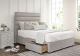 Zodiac Plush Silver Upholstered Double Headboard and 2 Drawer Base