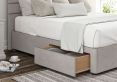 Zodiac Plush Silver Upholstered Super King Size Headboard and 2 Drawer Base
