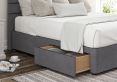 Zodiac Plush Steel Upholstered Double Headboard and 2 Drawer Base