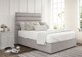 Zodiac Plush Silver Upholstered Compact Double Headboard and Non-Storage Base