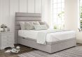 Zodiac Plush Silver Upholstered Compact Double Headboard and Side Lift Ottoman Base
