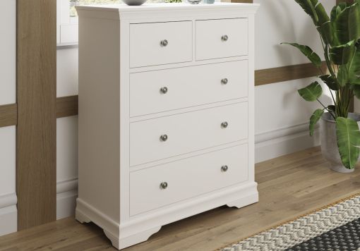 Anna White 2Drw Large Bedside Cabinet