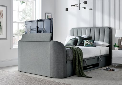 Aspen Upholstered Ottoman TV Bed Smoke Bed Frame Only